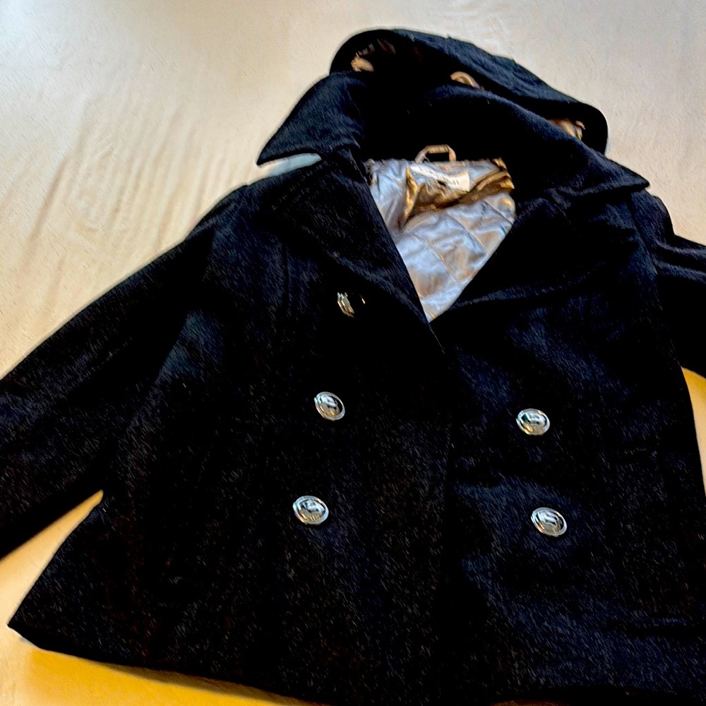 Calvin Klein Black Peacoat Classic Wool Design